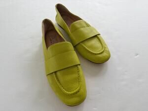 AGL Mara Loafer Lime Green Perforated Leather Size 39 Flat Comfort Luxury